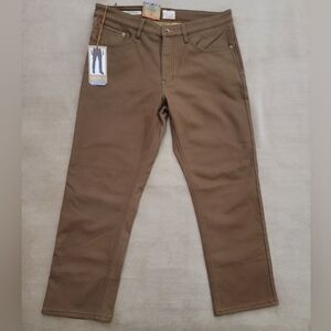 Weather Proof Vintage 1948 Brown Fleece Lined Classic Straight Leg Jeans Size 36